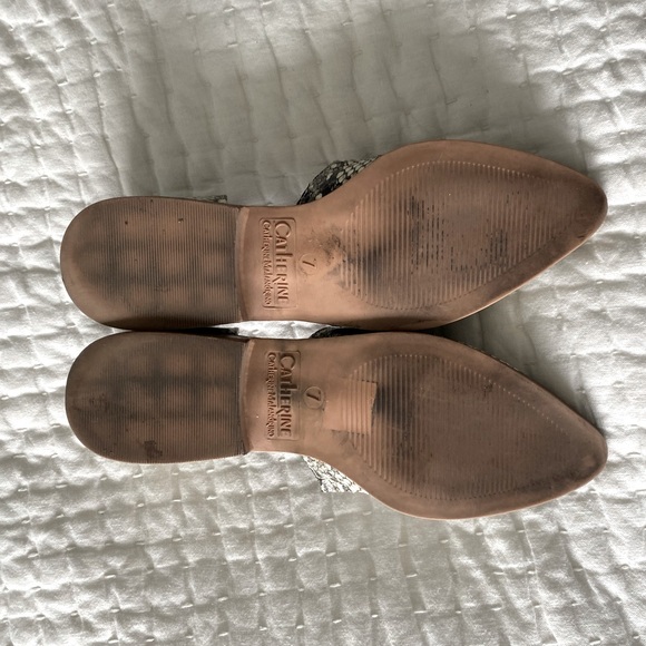 Catherine Malandrino Alaney Snakeskin Print D'orsay Flats Size 7 - Picture 6 of 6